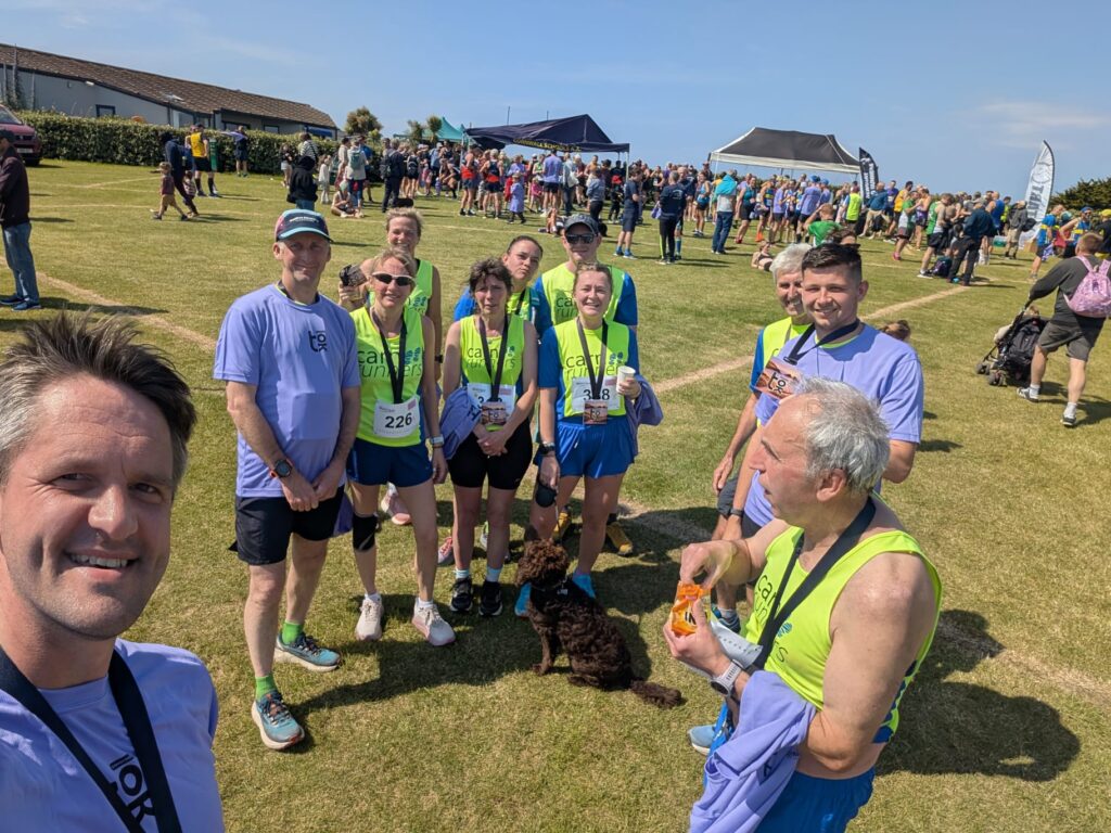 Carn Runners group at the Trevornick 10K race in Cornwall