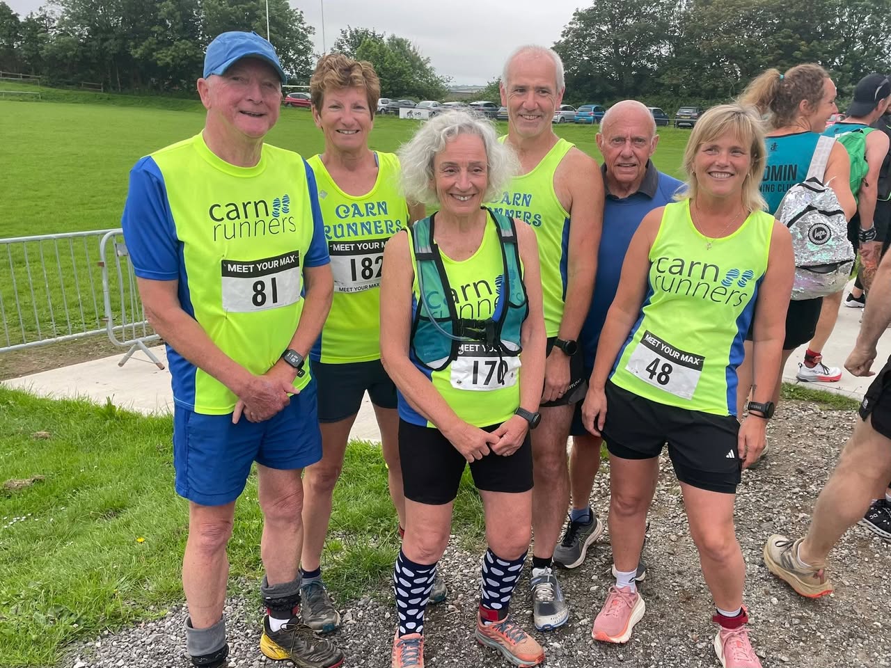Carn Runners competing at the Meet Your Max 10K multi-terrain race near Truro