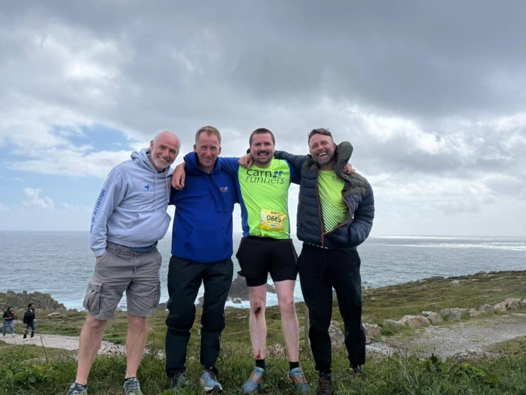 Carn Runners runners taking on the Classic Quarter coast path challenge from Lizard Point to Land's End