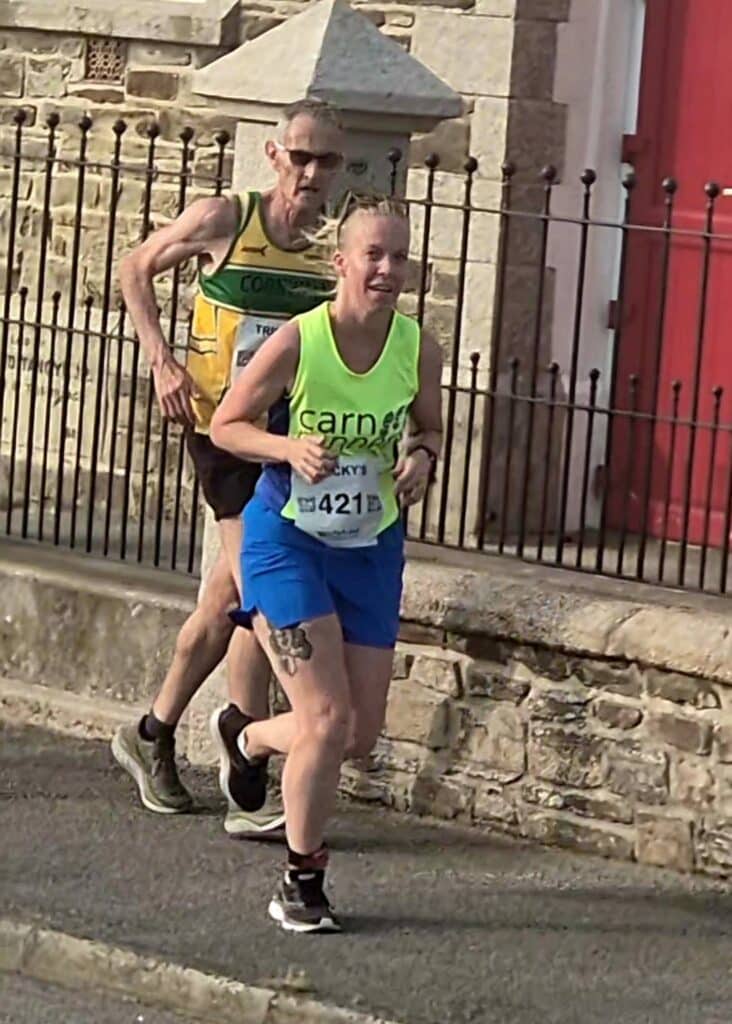 A large group of Carn Runners competing at the Summer Turkey Trot hosted by Cornwall AC