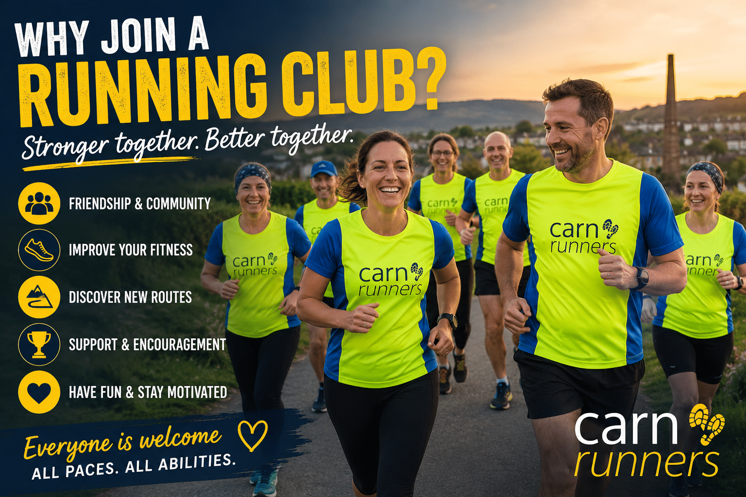 Group of Carn Runners enjoying a friendly club run together
