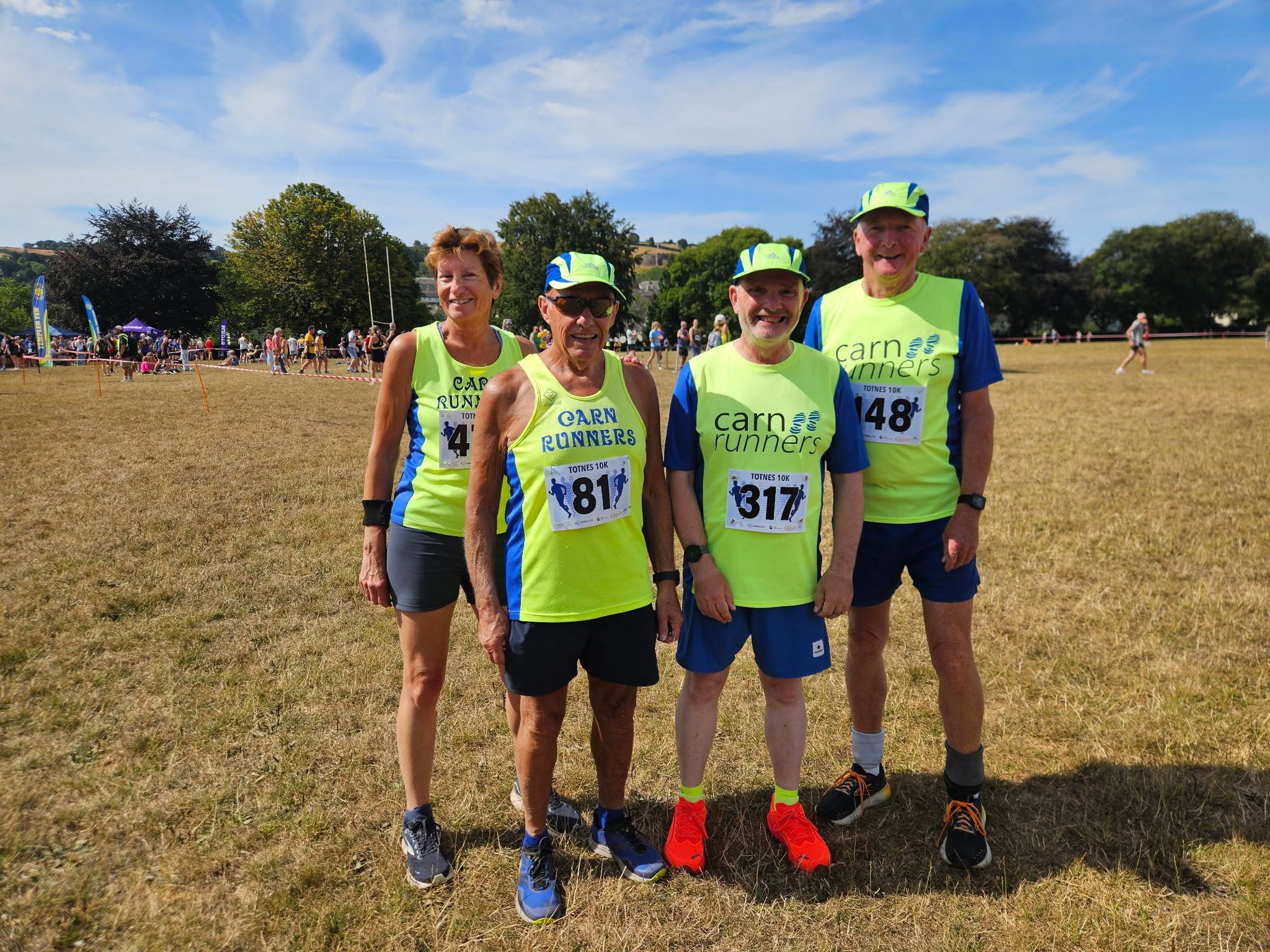 Wayne, Dennis, Janet and Peter representing Carn Runners at the Totnes 10K in Devon