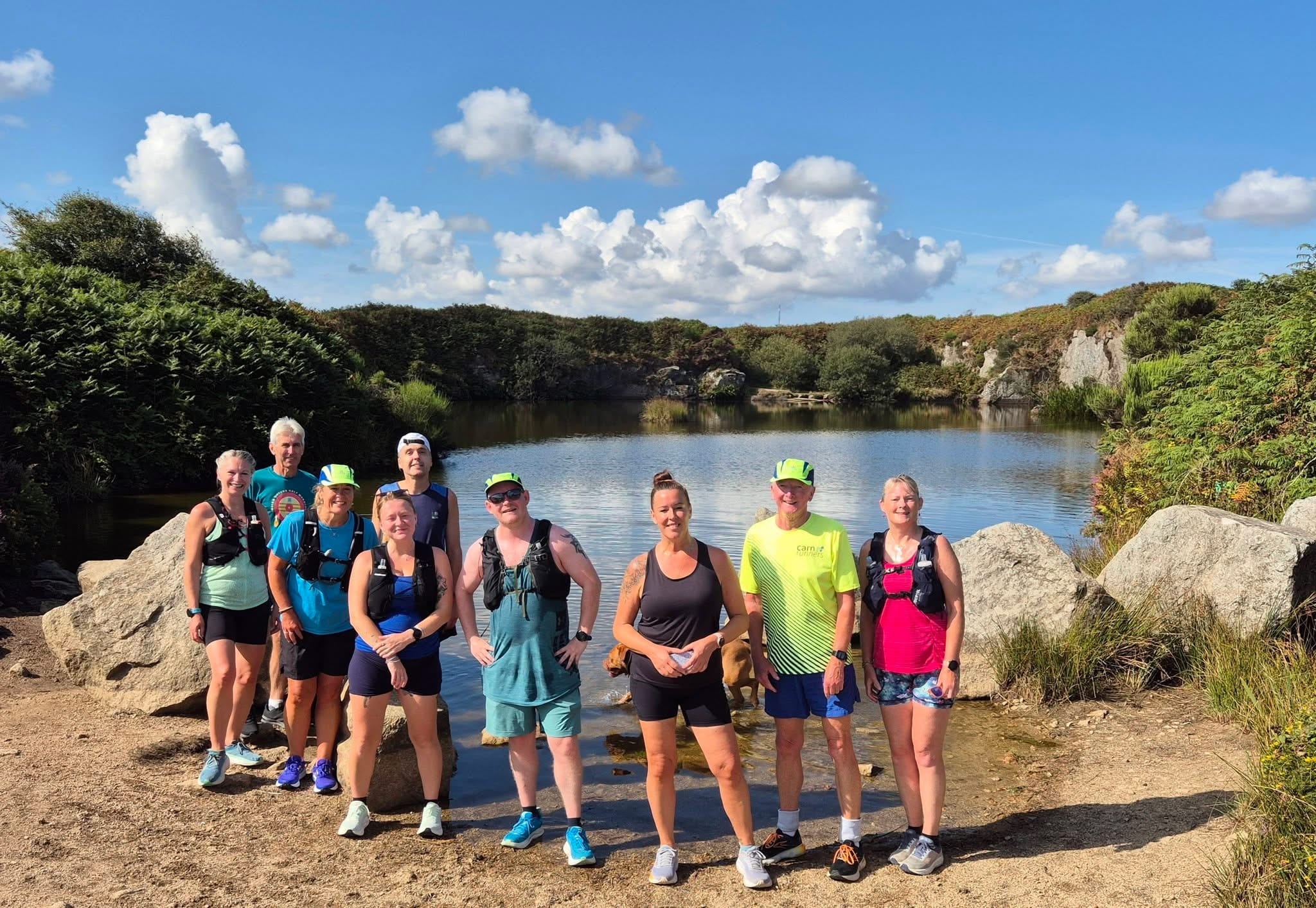 Carn Runners members on their eight-mile Saturday Social run to Gwennap Pit