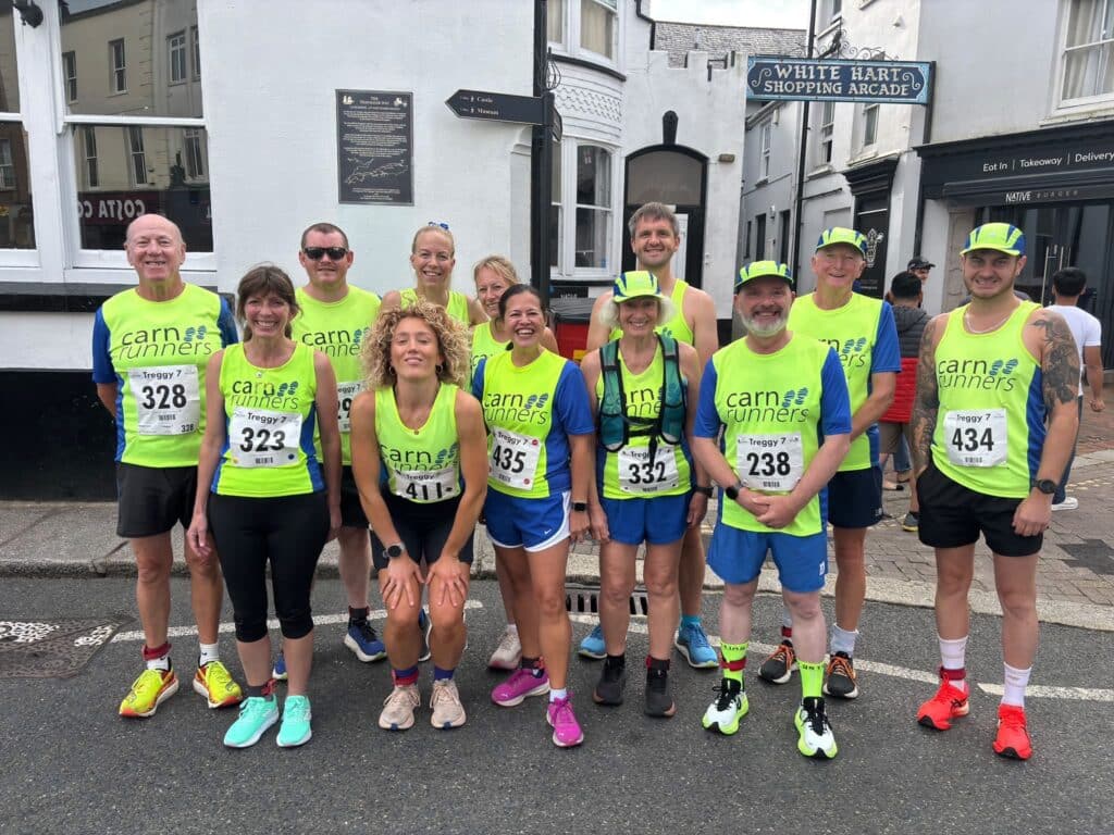 Carn Runners representing the club at the Treggy 7 on 6 September 2026