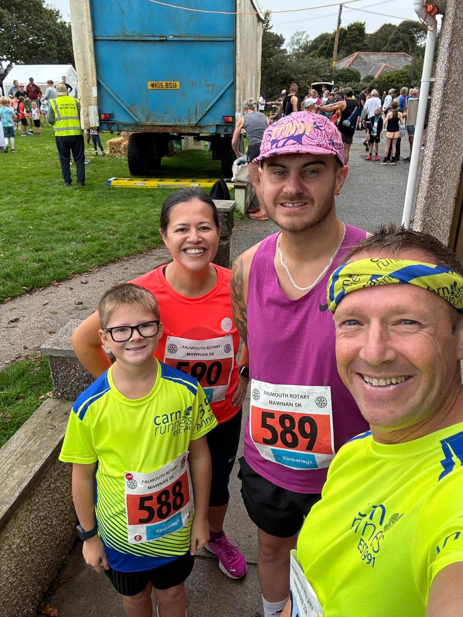 Steve, Zoe, Hobie and Nick from Carn Runners at Run Mawnan 2026