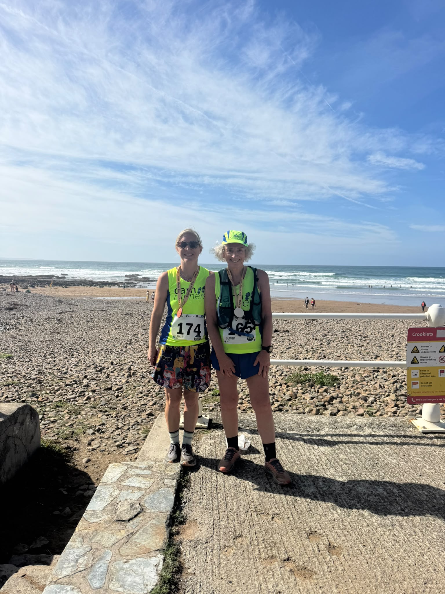 Tori and Sally representing Carn Runners at the hilly Bude Pirate Run 2026