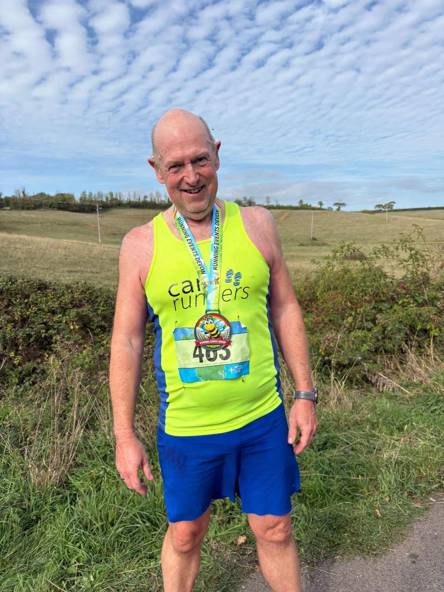 Tony at the Bumble Bee Challenge Marathon in Devon, if a photograph from his 2026 run is available
