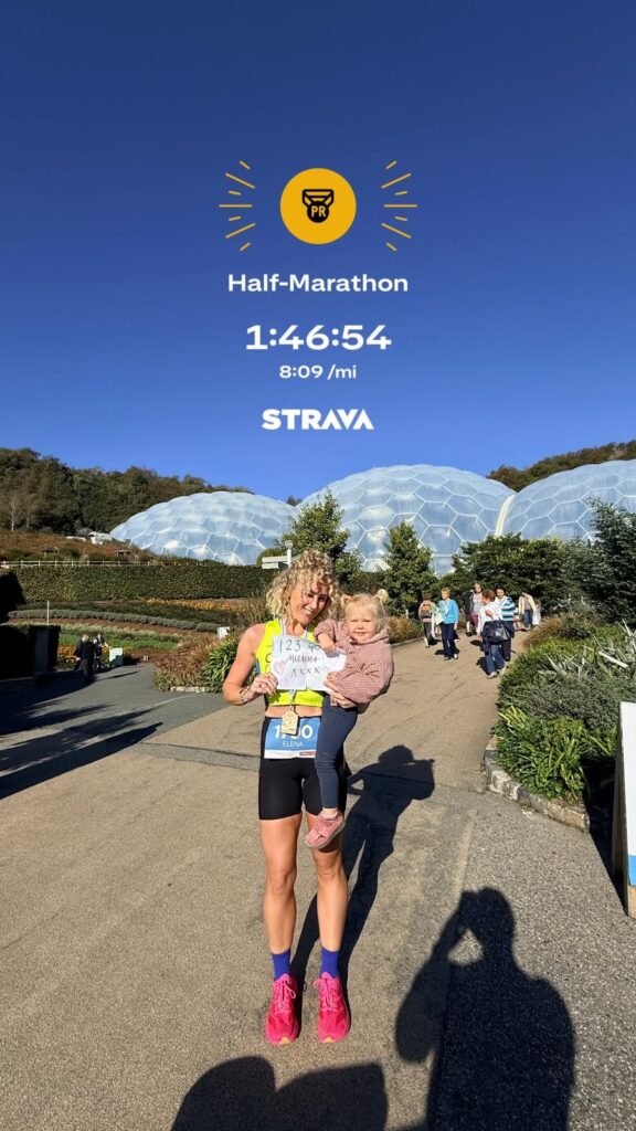 Runner on a hilly countryside route representing Elena’s Eden Half-Marathon PB