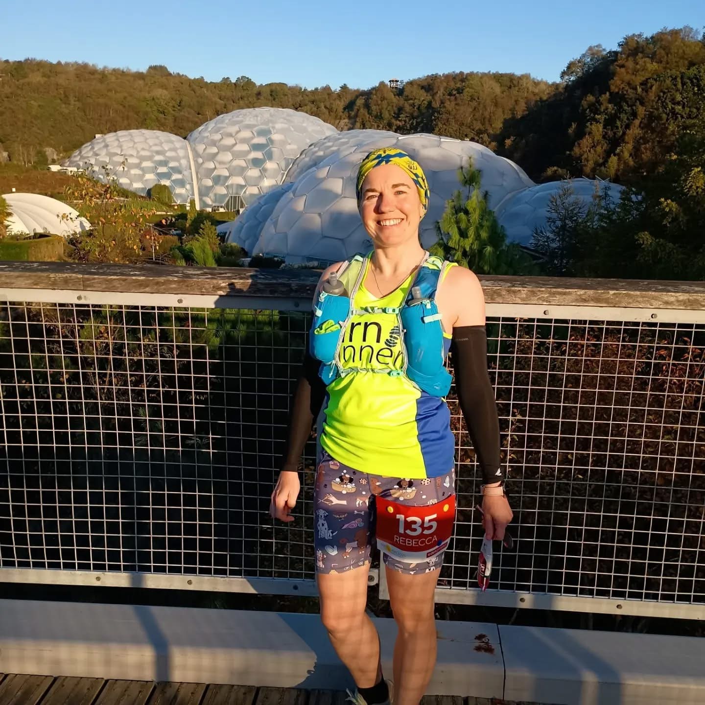 Runner on a hilly countryside trail, illustrating Bex’s Eden Project Marathon finish